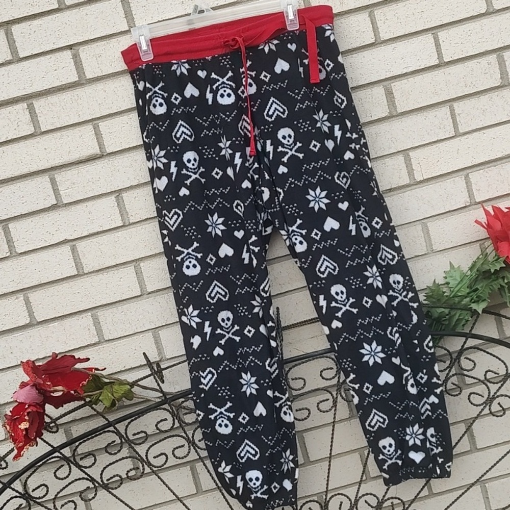 Skull,Pj  Pants with Red Waistband - Picture 6 of 9